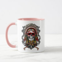 Native American Skull Indian Chief Headdress