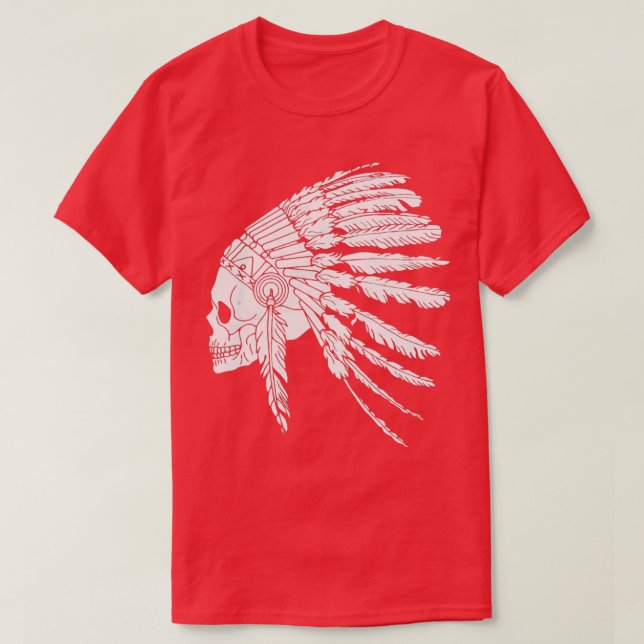 Native American Skull side view  T-Shirt (Design Front)