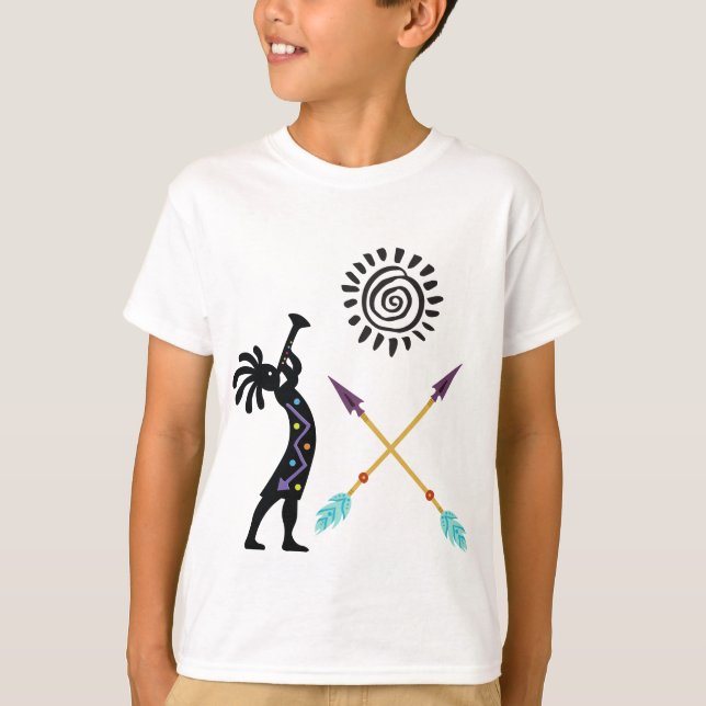 Native American Snake Music Kokopelli T-Shirt (Front)