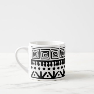 Native American Southwest Black White Modern Boho Espresso Cup