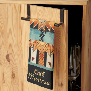 Native American Southwest Design Personalised Tea Towel