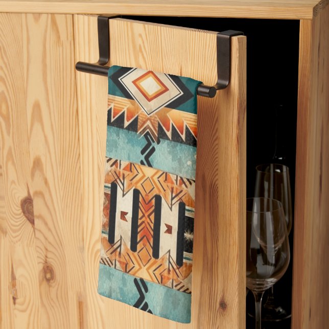 Native American Southwest Design Personalised Tea Towel (Thirds Fold)