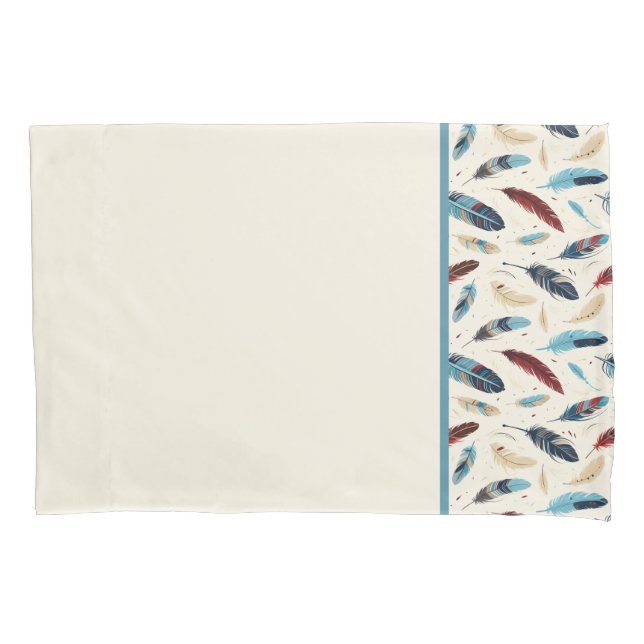 Native American Southwest Feather Pattern   Pillowcase (Front)