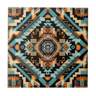 Native American Southwestern Inspired Abstract  Ceramic Tile