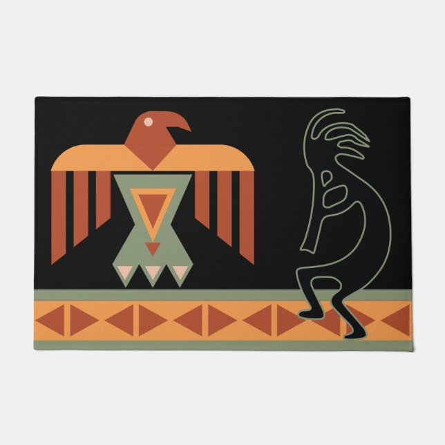 Native American Southwestern Kokopelli Doormat (Front)