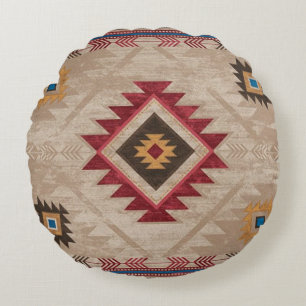 Native American Southwestern Tribal Round Cushion