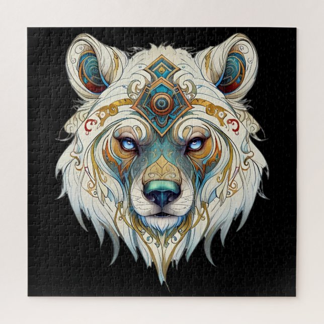 Native American Spiritual Wolf  Jigsaw Puzzle (Vertical)