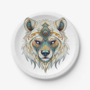 Native American Spiritual Wolf  Paper Plate