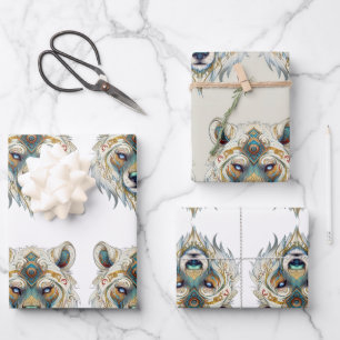 Native American Spiritual Wolf    Wrapping Paper Sheet