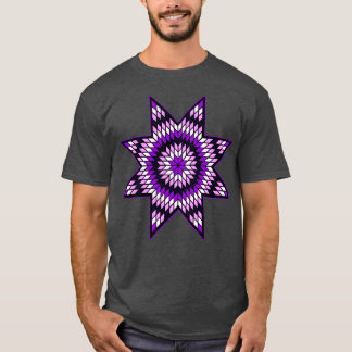 Native American StarQuilt Design Purple Pink and W T-Shirt
