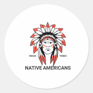 Native American Stikers Classic Round Sticker