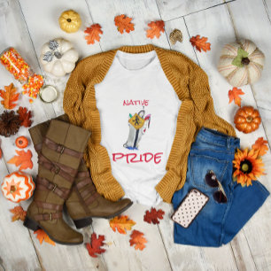 Native American Still Here Ayasha Cartoon Grey T-Shirt