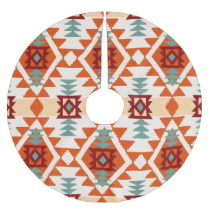 Native American Style Geometric Seamless Brushed Polyester Tree Skirt