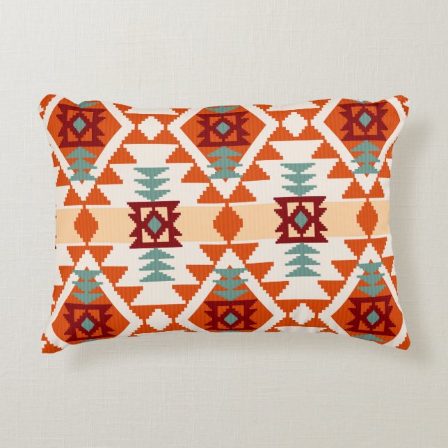 Native American Style Geometric Seamless Decorative Cushion (Front)