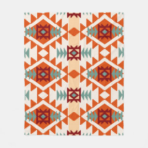 Native American Style Geometric Seamless Fleece Blanket
