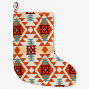 Native American Style Geometric Seamless Small Christmas Stocking