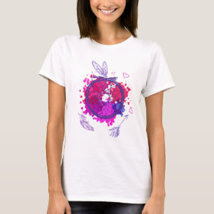 Native American Symbol with Feathers – Vibrant Col T-Shirt