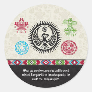Native American Symbols and Wisdom - Phoenix Classic Round Sticker