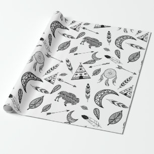 Native American Symbols Custom background Wrapping Paper