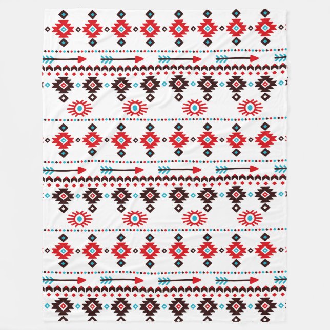 Native American Symbols Fleece Blanket (Front)