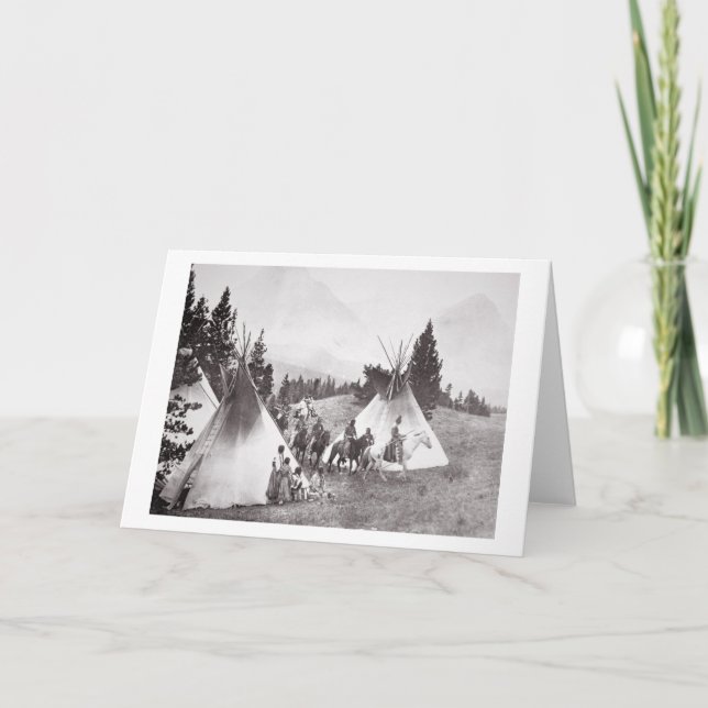 Native American Teepee Camp, Montana, c.1900 (b/w Card (Front)