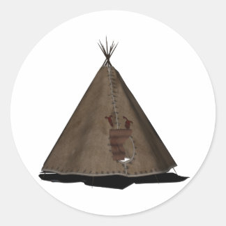 native american teepee classic round sticker