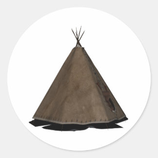 native american teepee classic round sticker