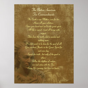 Native American Ten Commandments poster
