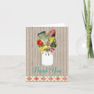Native American Thank You Card Feathers