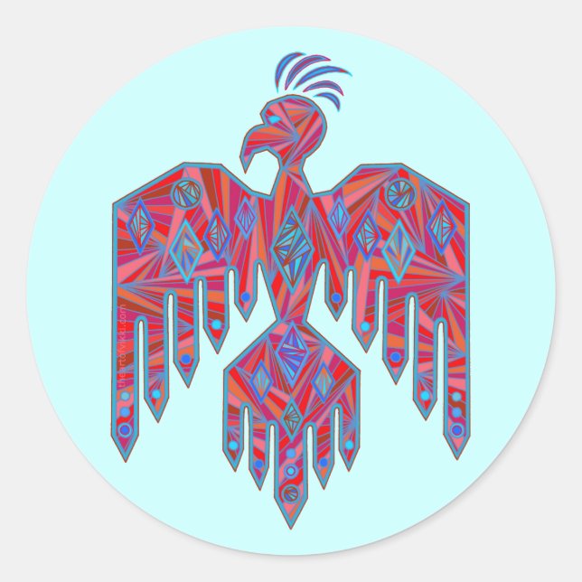 Native American Thunderbird Symbol Decals Classic Round Sticker (Front)