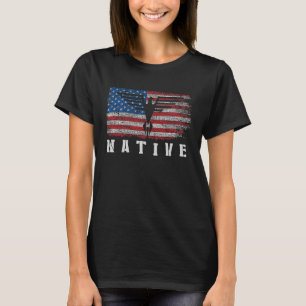 Native American Thunderbird With USA Flag  Native  T-Shirt