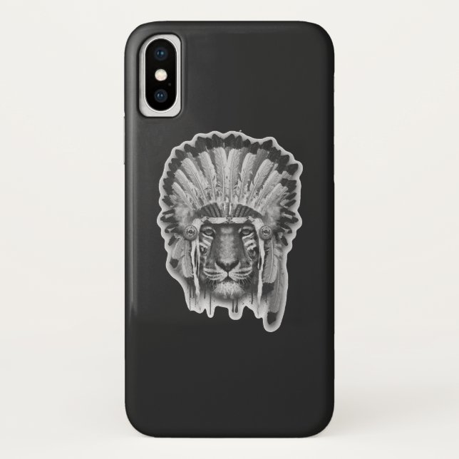 Native American Tiger Chief Case-Mate iPhone Case (Back)