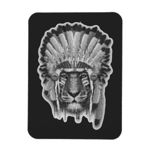 Native American Tiger Chief Magnet