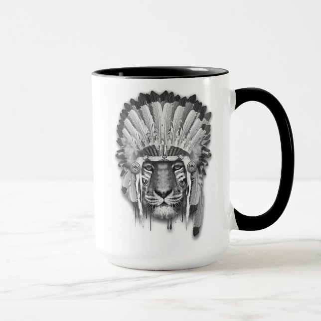 Native American Tiger Chief Mug (Right)