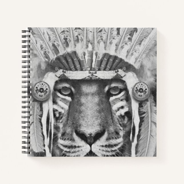 Native American Tiger Chief Notebook (Front)