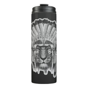 Native American Tiger Chief Thermal Tumbler
