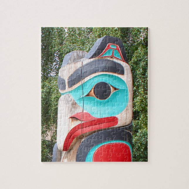 Native American Totem Pole,  Anchorage, Alaska 2 Jigsaw Puzzle (Vertical)