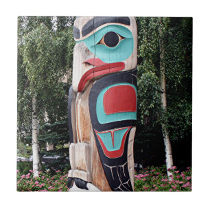 Native American Totem Pole,  Anchorage, Alaska Ceramic Tile