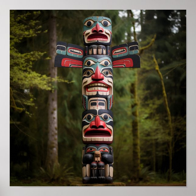 Native American Totem Pole Poster (Front)