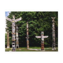 Native American totem poles, Vancouver, British