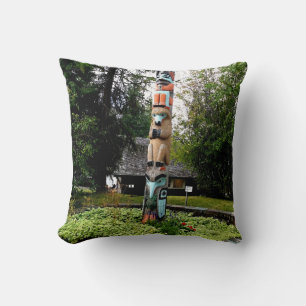 Native American Totem Poll Glacier Park Montana Cushion