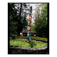 Native American Totem Poll Glacier Park Montana