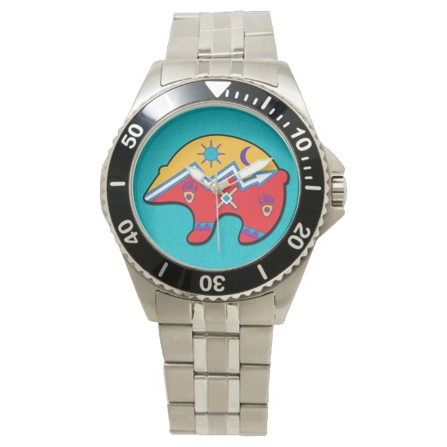Native American Tribal Bear Design Watch (Front)