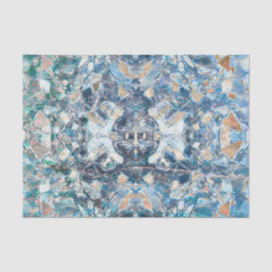 Native American Tribal Classic Blue Tan Design Tissue Paper