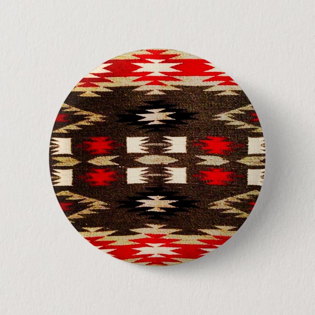 Native American Tribal Design Print 6 Cm Round Badge (Front)