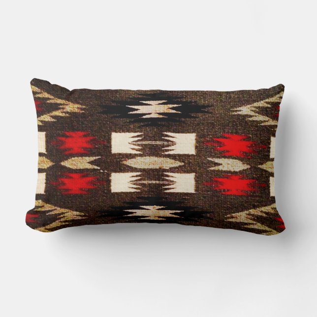 Native American Tribal Design Print Lumbar Cushion (Front)
