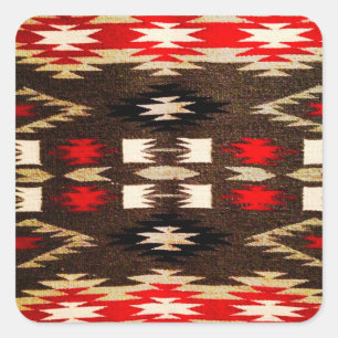 Native American Tribal Design Print Square Sticker