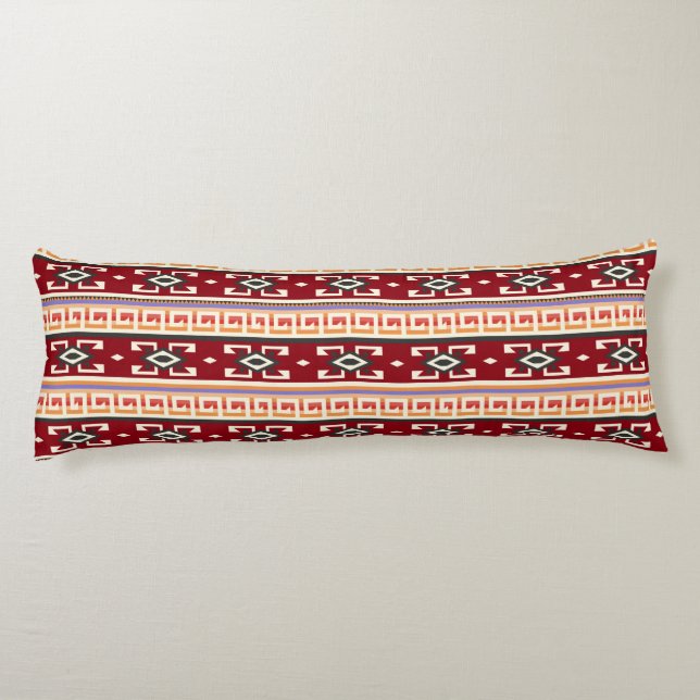 Native American Tribal Geometric Pattern Body Cushion (Back)