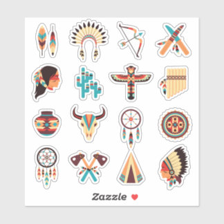 Native American Tribal Icons Set – Feathers, Dream