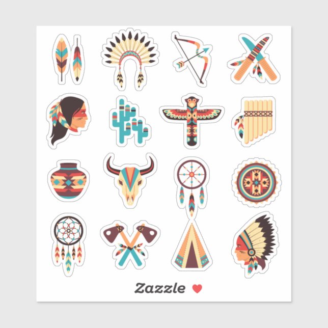 Native American Tribal Icons Set – Feathers, Dream (Sheet)